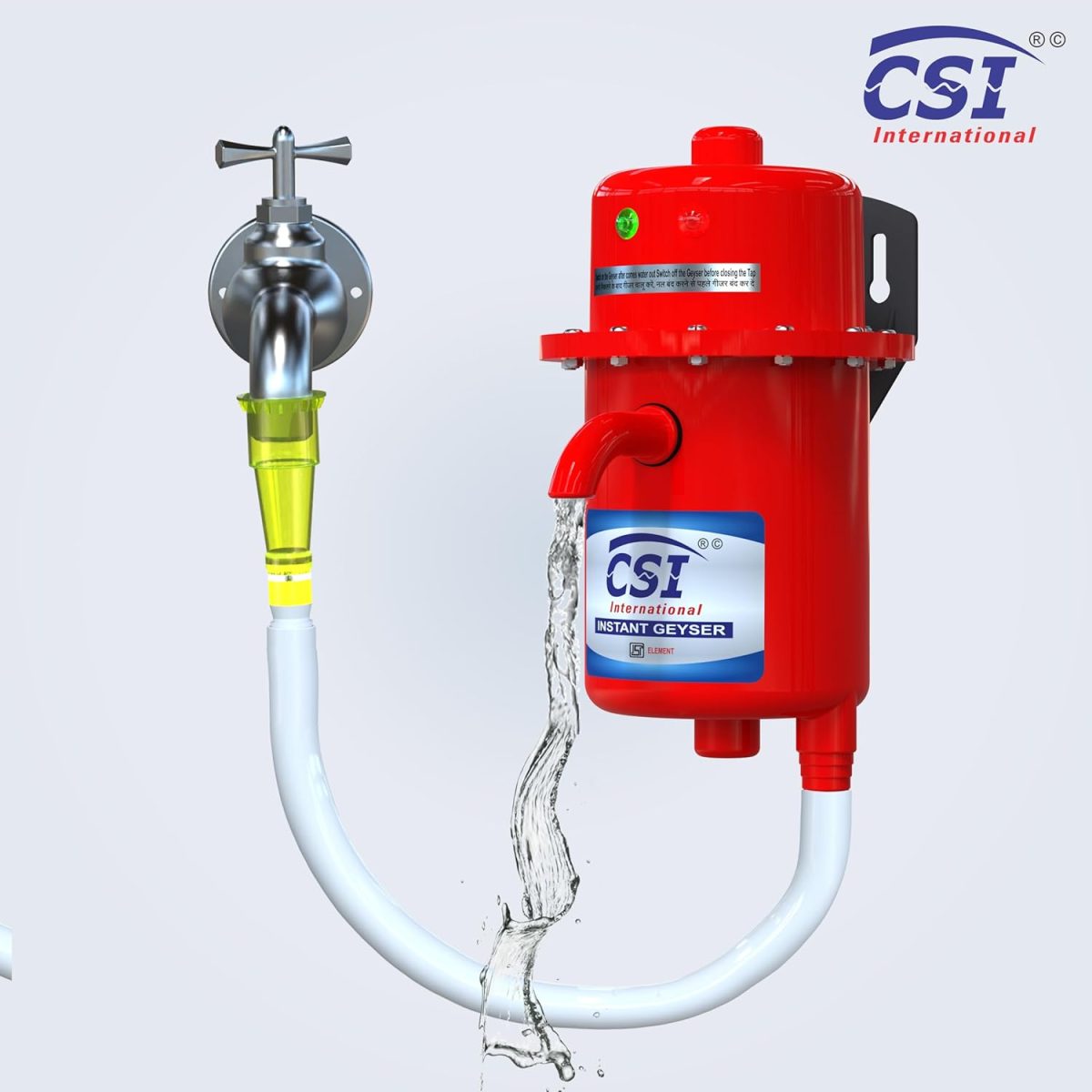 CSI INTERNATIONAL Instant Water Geyser, 1 L Portable Water Heater, Made Of First Class Abs Plastic 3Kw, Auto Cut Off Feature (Red) - Image 5