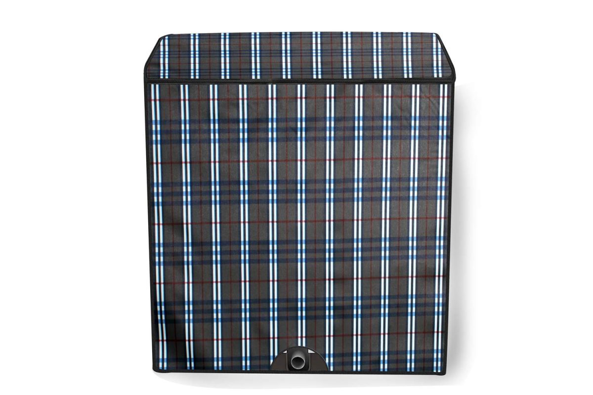 Stylista Washing Machine Cover Compatible for LG 11 kg semi Automatic Top Loading P1145SRAZ Checks Grey - Image 7