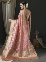 AKHILAM Women's Organza Ethnic Motif Woven Design Saree With Unstitched Blouse Piece(UNATI3001_AC_Parent) - Image 3