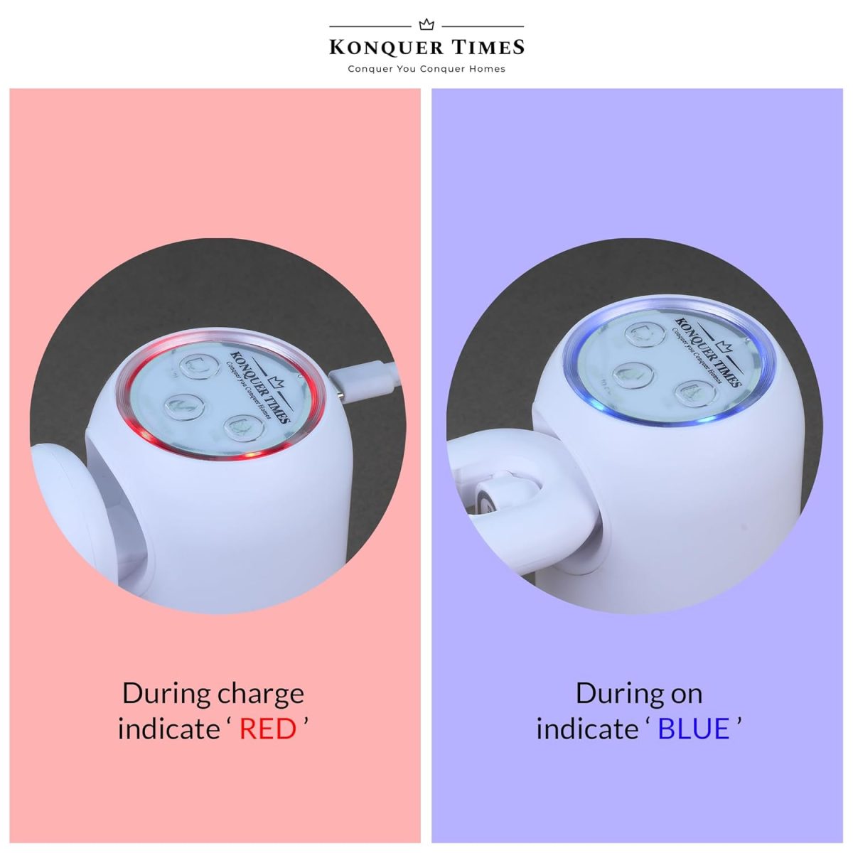 Konquer TimeS KTS Automatic Wireless Water Can Dispenser Pump 3rd Gen Dual Pump with 2.2L/Min Fast Flow, Foldable Spout & LED Lights - Mystical Blue Illumination (3rd Gen Dual Motor) - Image 4