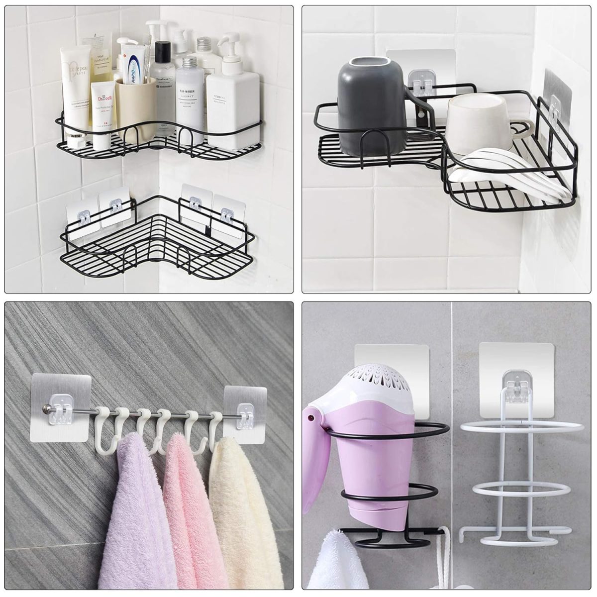XENOTY Strong Self Adhesive Magic Sticker Transparant - Bathroom and Kitchen Hanging Racks Sticker, Tissue and Towel Rack Hanging Only Sticker (Single Hook Transperant (8 x 8 cm), 4.00) - Image 7