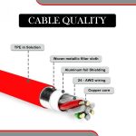 CEDO 65W OnePlus Dash Warp Charge Cable, USB A to Type C Data Sync Fast Charging Cable Compatible with One Plus 3 /3T /5 /5T /6 /6T /7 /7T /7 pro, Nord 2/CE & for All Type C Devices - 1 Meter, Red - Image 7
