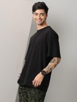 RodZen Oversized Half Sleeves Round Neck Solid Cotton Blend Combo T-Shirt for Men (Pack of 3) - Image 6