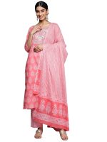 Libas Women Yoke Design Cotton Straight Kurta Trouser With Dupatta Set