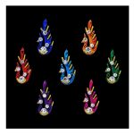 Comet Busters Peacock Multicolor Handcrafted Bridal Bindis For Women (BIN010)(15mm) - Image 2