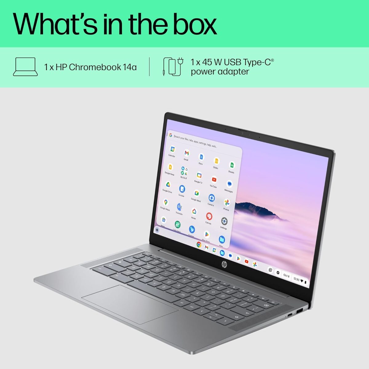 HP Chromebook, Intel Core I3-N305, 8GB LPDDR5, 256GB UFS, 14-Inch (35.6Cm), Anti-Glare, Touchscreen, FHD, Win 11, Silver,1.45Kg, nf0017TU, Intel UHD Graphics, FHD Camera Laptop - Image 12