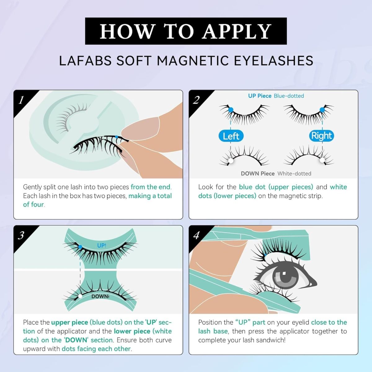 Magnetic Eyelashes without Eyeliner Natural Reusable Magnetic Lashes Kit with Applicator Anime No Glue Needed Lashes 1 Pairs Manga Magnetic Eyelashes Kit For Woman - Image 2