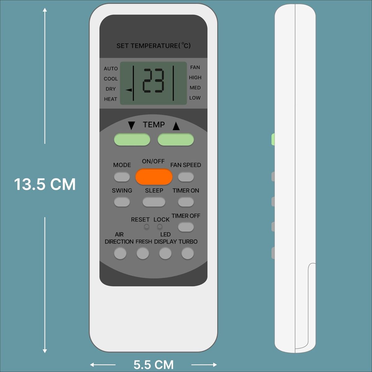 ZIEVA Compatible with Electrolx AC Replacement Remote for 1 1.5 2 ton Split/Window Air Conditioner - Please Match The Original Remote (AC 12) - Image 6