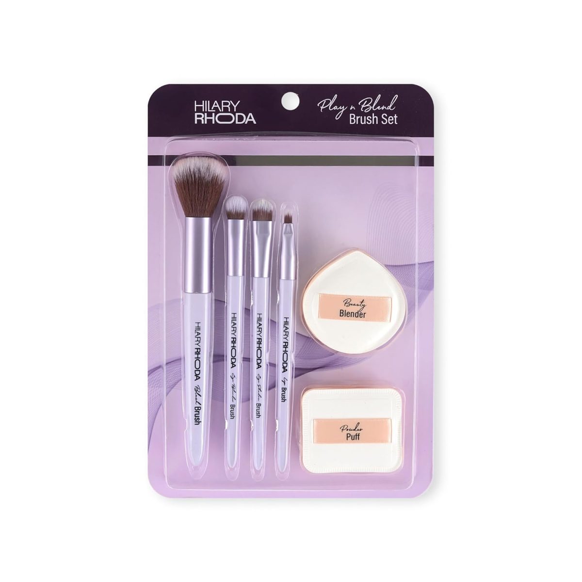Hilary Rhoda Play n Blend Brush Set | Easy Blending For Cream, Liquid & Powder Formulation | Soft & Smart Bristles | 2 Eyeshadow Brushes | Blush & Lip Brush
