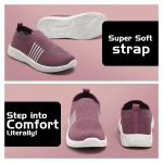 PAHNAVA Women's Slip-on Knit Walking Shoes | Breathable Lightweight Sneakers with PVC Sole | Comfortable Casual Shoes for Walking, Gym, Travel, Outdoor Use - Image 6