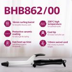 Philips Hair Curler with 16MM Barrel | Ceramic Coated Barrel for Long-Lasting Bouncy Looking Curls | Fast Heat Up | BHB862/00, Black - Image 2