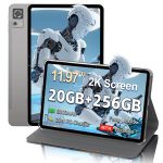 Android Tablet with Case 20 RAM + 256GB ROM, 12 Inch Tablet with 20W PD Fast Charger, 8000mAh Large Tablet, 13MP + 5MP, T616, Dual Band WiFi and Card Slots