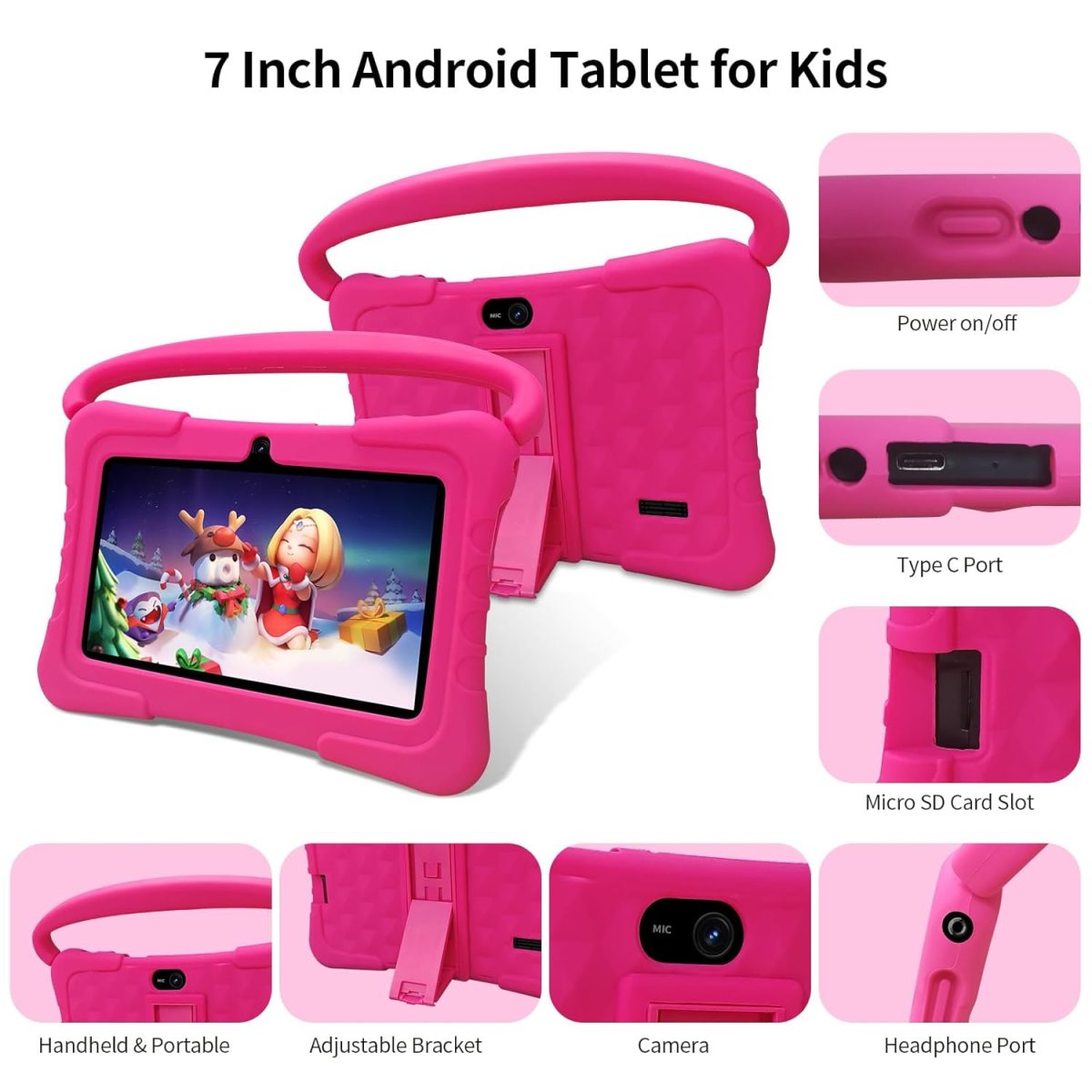 NEWISION 7 inch kids tablet with case, android 13 tablet 32gb with wifi, dual camera, education, games, kids software pre-installed, computer tablet with age filters, - Image 7