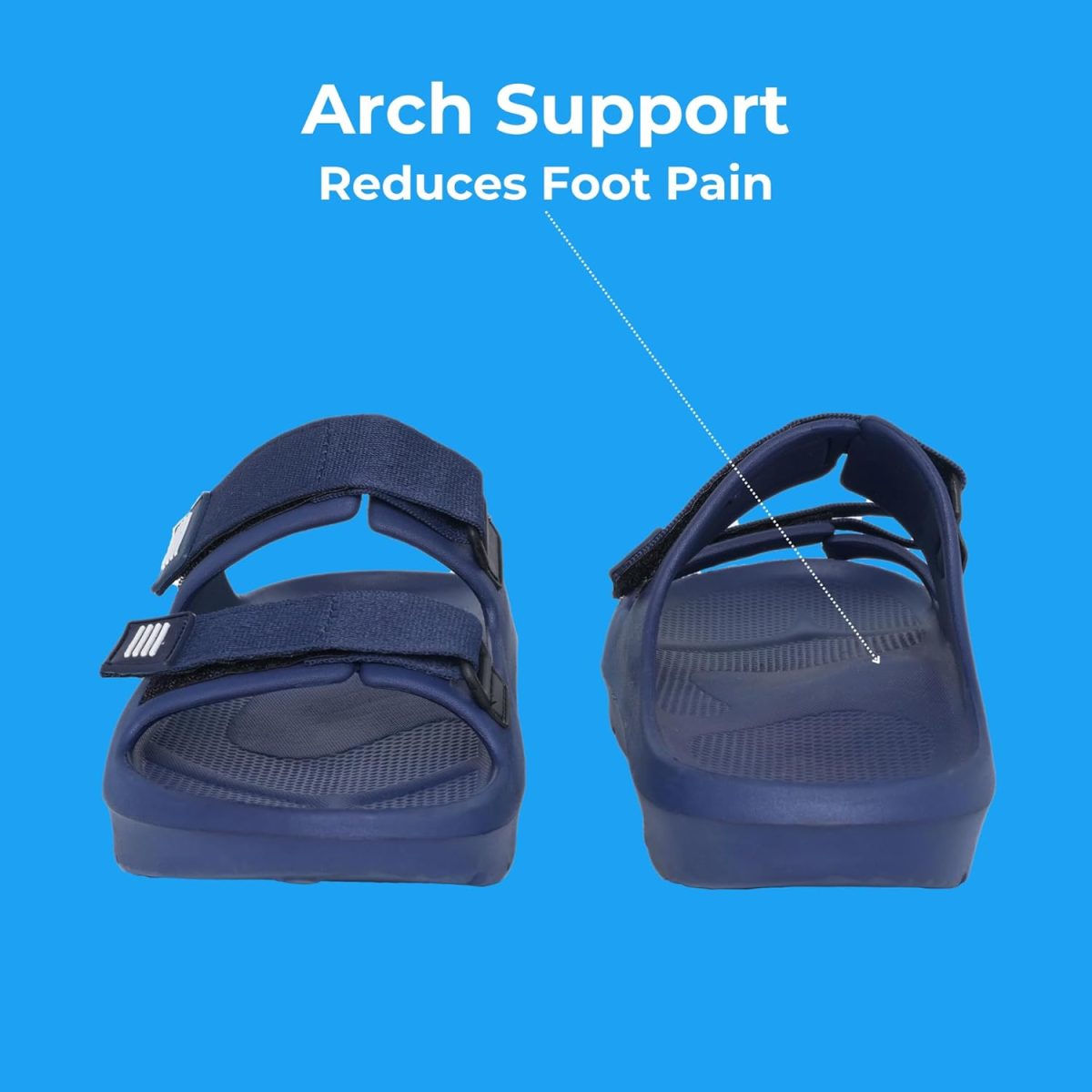 Kubu Slides/Slippers for Men | Adjustable Strap, Relaxing Arch Support, Cushioned Footbed, Light Weight & Non-Slip, Water Resistance, Flexible EVA Flip Flops - Image 4