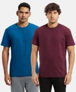 Jockey Men's Super Combed Cotton Regular Fit 2714 Rich Solid Round Neck Half Sleeve T-Shirt (Pack of 2) - Image 6