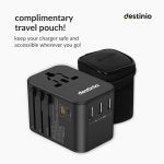 Destinio Universal Travel Adapter- 6-in-1 Fast (35W) Charging with PD/QC 3.0, 2 Type C & 3 USB Ports Universal Charger, International Travel Adapter, All in One Plug, Socket Adaptor - Image 4