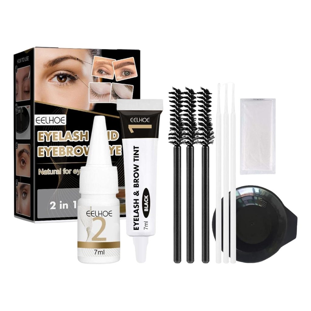 CALANDIS Professional Eyelash Eyebrow Dye Tint Gel Oil Proof Eyebrow Tinting Kit Black