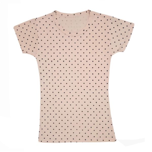 IndiWeaves Girls Cotton Half Sleeve Printed T-Shirt (Beige,7-9 Years)