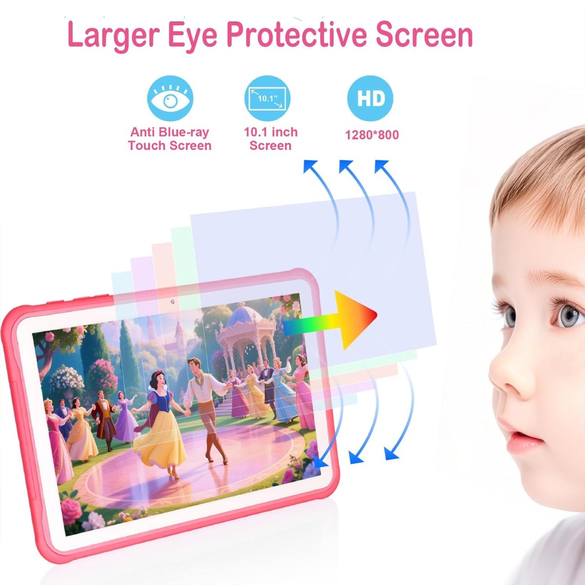 Trayoo Kids Tablet, 10 Inch Tablet for Kids (Pink) - Image 6