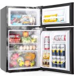 LEONARD USA 122 L Inverter Double Door Mini Refrigerator/Small Fridge for Home & Wine Chiller with Separate Deep Freezer Compartment for Preserving Ice & Meat (Based on American Technology) (Black)