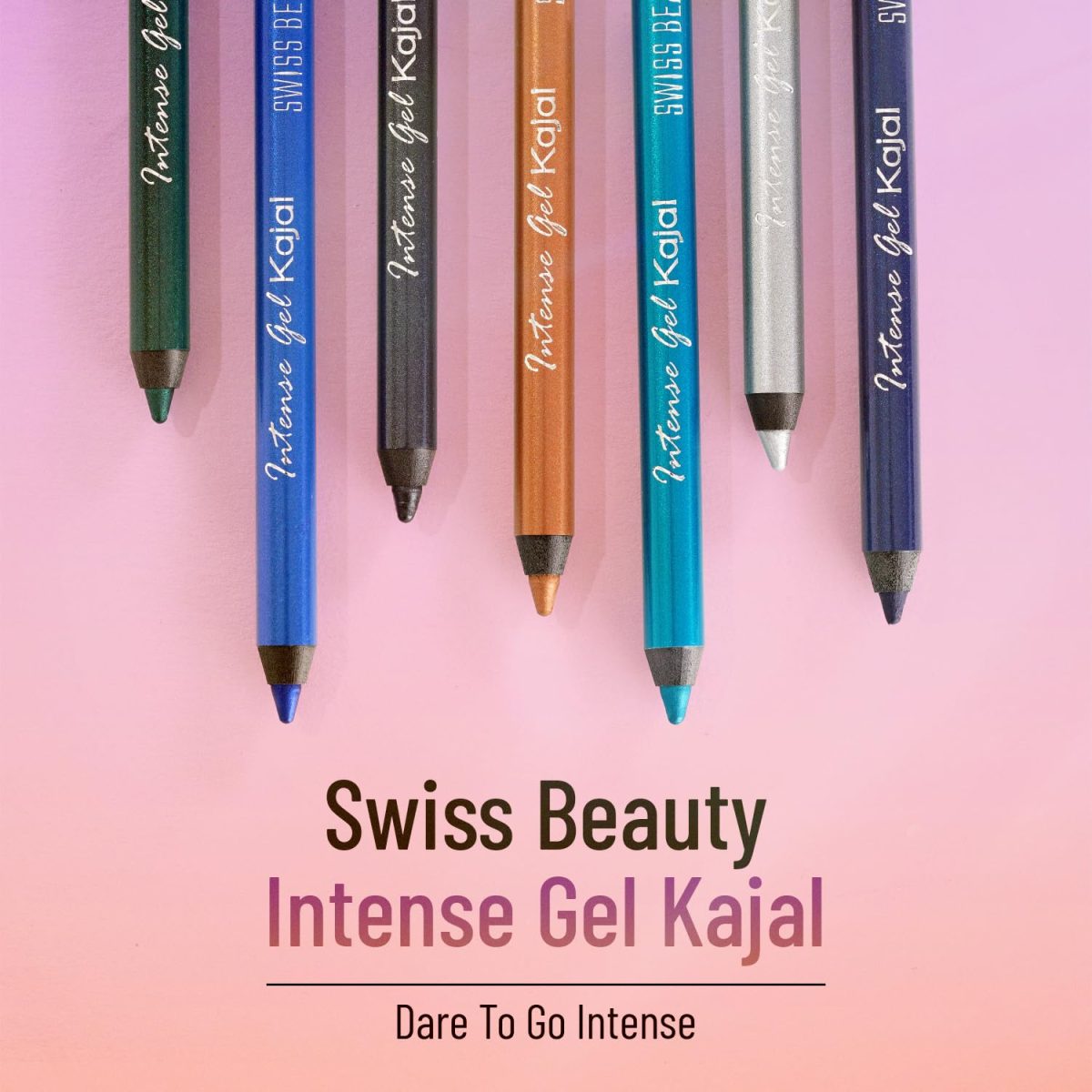 Swiss Beauty Intensegel Kajal Eyeliner, Eye Makeup, Glittery Black, 1.2G - Image 2
