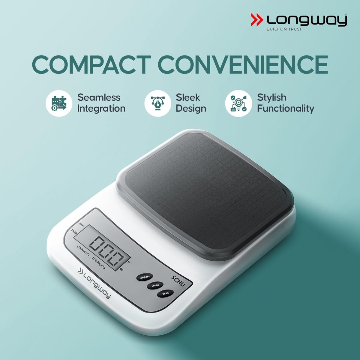 Longway LWKWS01 Multipurpose Portable Digital Kitchen Weighing Scale |Weight Machine With Back Light LCD Display |2 Year Warranty (10 kg, Gray) - Image 3