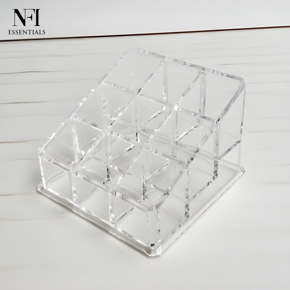 Clear Acrylic 9-Slot Lipstick & Cosmetic Organizer – Compact Makeup Holder for Lipstick, Lip Balm, Essential Oils & More – Transparent Plastic Storage Stand - Image 9