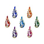 Comet Busters Peacock Multicolor Handcrafted Bridal Bindis For Women (BIN010)(15mm)