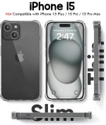 EGOTUDE Compatible with iPhone 15 Case | Shockproof Transparent Anti-Scratch Hard Back Cover (Polycarbonate | Clear) - Image 4