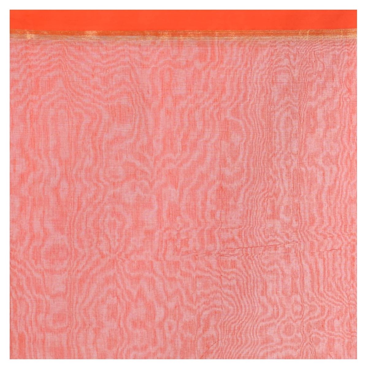 Bengal Cotton Women`s Tant Silk Handloom Cotton Saree Sequence Work With Blouse Piece(Pink Orange) - Image 6