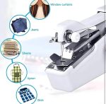 StonSell Handheld Mini Portable Hand Sewing Machine Stapler Style Silai Machine Electric Handy Stitch Mini Machine Home Tailoring Hand Sewing Machine Emergency Stitching (A1, White) - Image 2