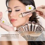 MAANGE Makeup Brushes 15Pcs Makeup Brush Set Premium Synthetic Foundation Face Powder Blush Concealers Make Up Brushes Sets with Makeup Sponge and Brush Cleaner?Champagne) - Image 8