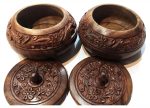 Master Arts Wooden Sindur Dabbi Box for Women - Kumkum Box (Pack of 2), Size 3.5 inch, Shisham Wood Carving Work - Image 2