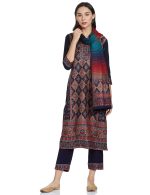Rangriti Cream Acrylic Straight Suit Set For Women