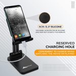 WeCool T2 Foldable and Portable Tabletop Mobile Stand with Stable Base,Height and View Angle Adjustable Phone Stand,Ideal Mobile Holder for Smartphones,Tablets, Kindles - Image 4
