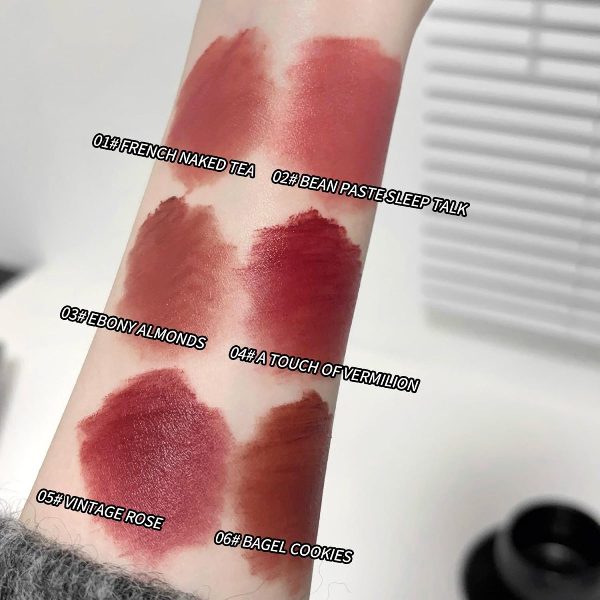 Gege Bear Dreamy Sweet Velvet Lip Glaze | Brown Nude, Baby Pink & Blood Red Shades | Best Lipstick Brand for Women | 6 Cute Shades Makeup for All (02# Bean Paste Sleep Talk, 2.5g) - Image 2