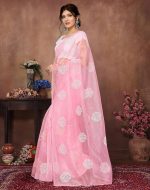 Yashika Women's Woven Printed Organza Saree with Blouse Material (AZ-YS-P1-PRMISHA-Parent_Pink) - Image 3