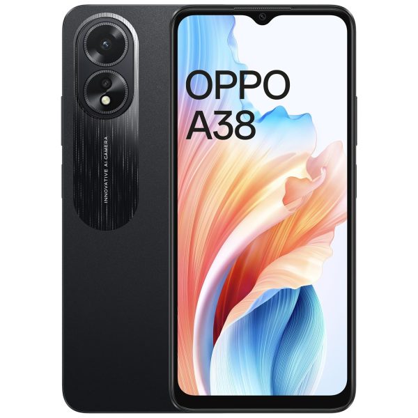 Oppo A38 (Glowing Black, 4GB RAM, 128GB Storage) | 5000 mAh Battery and 33W SUPERVOOC | 6.56" HD 90Hz Waterdrop Display | 50MP Rear AI Camera with No Cost EMI/Additional Exchange Offers