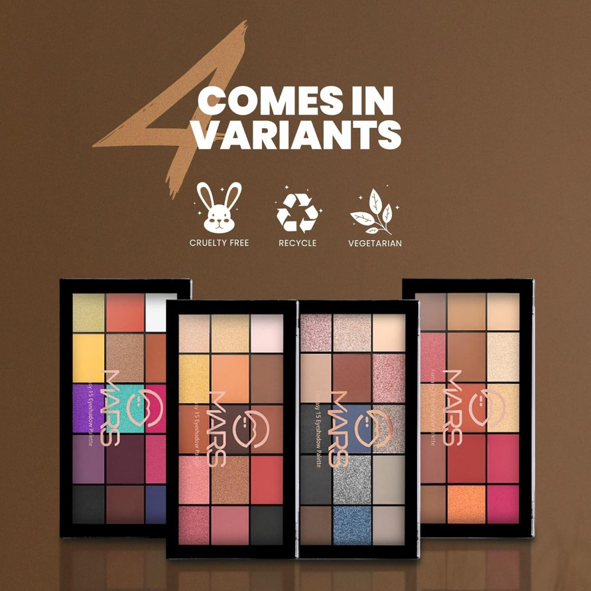 MARS Fantasy 15 Eyeshadow Palette | Highly Pigmented & Easy to Blend | Matte and Shimmer Shades (22.5g) (01-Multicolor) - Image 4