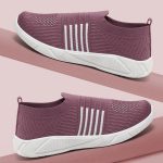 PAHNAVA Women's Slip-on Knit Walking Shoes | Breathable Lightweight Sneakers with PVC Sole | Comfortable Casual Shoes for Walking, Gym, Travel, Outdoor Use - Image 3