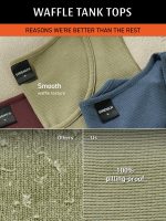 DAMENSCH Relaxed Fit Cotton Rich Blend Waffle Texture Anti- Bacterial Super Premium Solid Tank Top Gym T shirts for Men Pack of 1 - Image 2