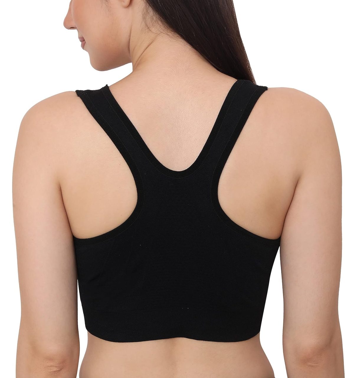 GLAMORAS Women Nylon Elastane Lightly Padded Non Wired U Back Sports Bra | Seamless Stretchy Low Impact Yoga Workout Bra with Removable Pads - Size- Small to 4XL - Image 4