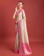 Monjolika Fashion Women's Kanjivaram Silk Mesmerizing Saree for Every Celebrations Comes With Unstitched Blouse Piece - Image 4