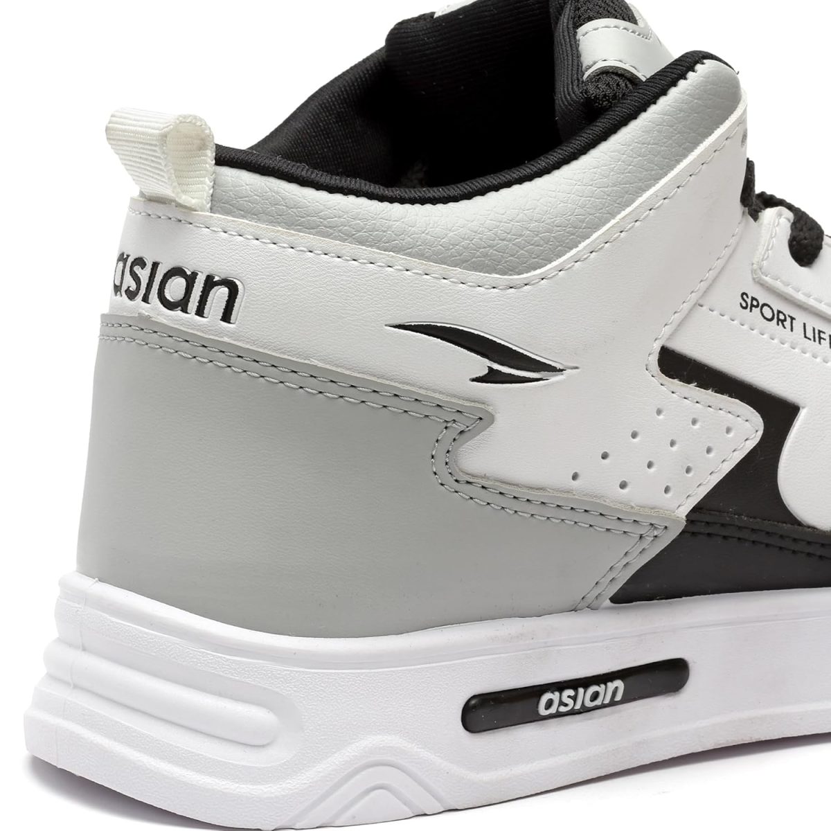 ASIAN Men's White Casual Sneaker Hi-Neck Shoes with Synthetic Upper Lightweight Comfortable Mid Top Sneaker Shoes for Men's & Boy's Boston-13 - Image 7