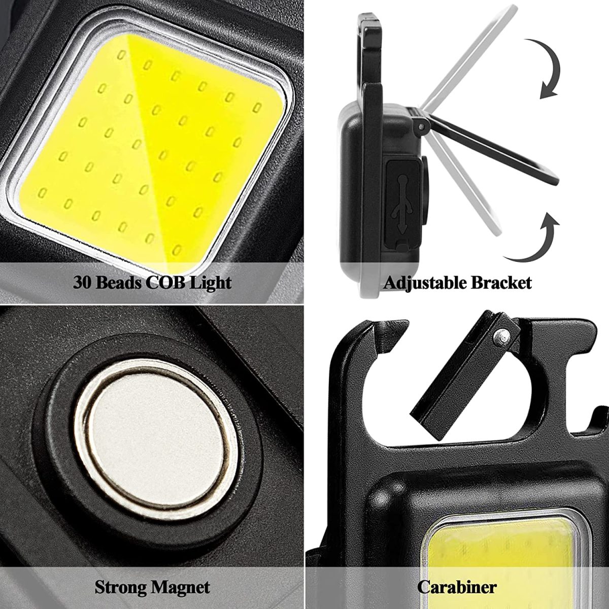 Desidiya® 800 Lumen Rechargeable COB Keychain Work Light with 3 Lighting Modes, Magnetic Base, Keyring LED Torch Keychain Flashlights Mini Work Light for Workshop, Repairing, Emergency - Image 5