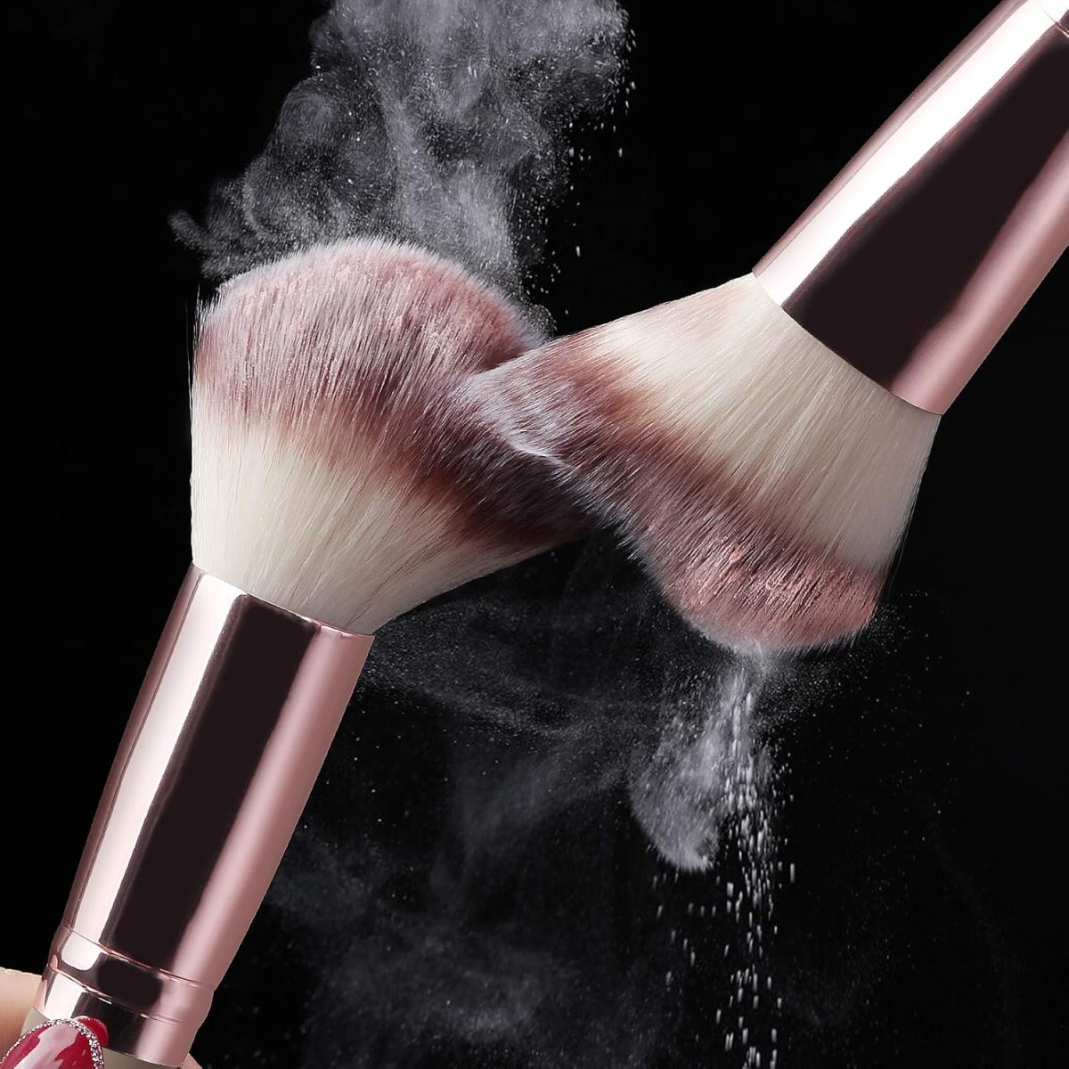 MAANGE Makeup Brushes 15Pcs Makeup Brush Set Premium Synthetic Foundation Face Powder Blush Concealers Make Up Brushes Sets with Makeup Sponge and Brush Cleaner?Champagne) - Image 4