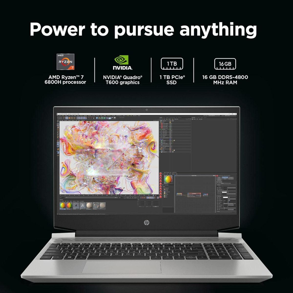 HP Zbook Power G4-A /15.6(39.6 cm) FHD Display Creator Laptop AMD Ryzen 7 6800H/1TB SSD/16GB RAM/NVIDIA Quadro T600 (4 GB GDDR6 Dedicated)/Windows 11 Home/Microsoft Office 2021 - Image 2