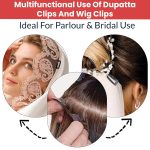TEMPERIA Hair Extension Clips For Women & Men (12 Pcs) - Hair Patch Clip - Hair Attached Snap Wig Clips (Black) (3.4 cm) - Image 5