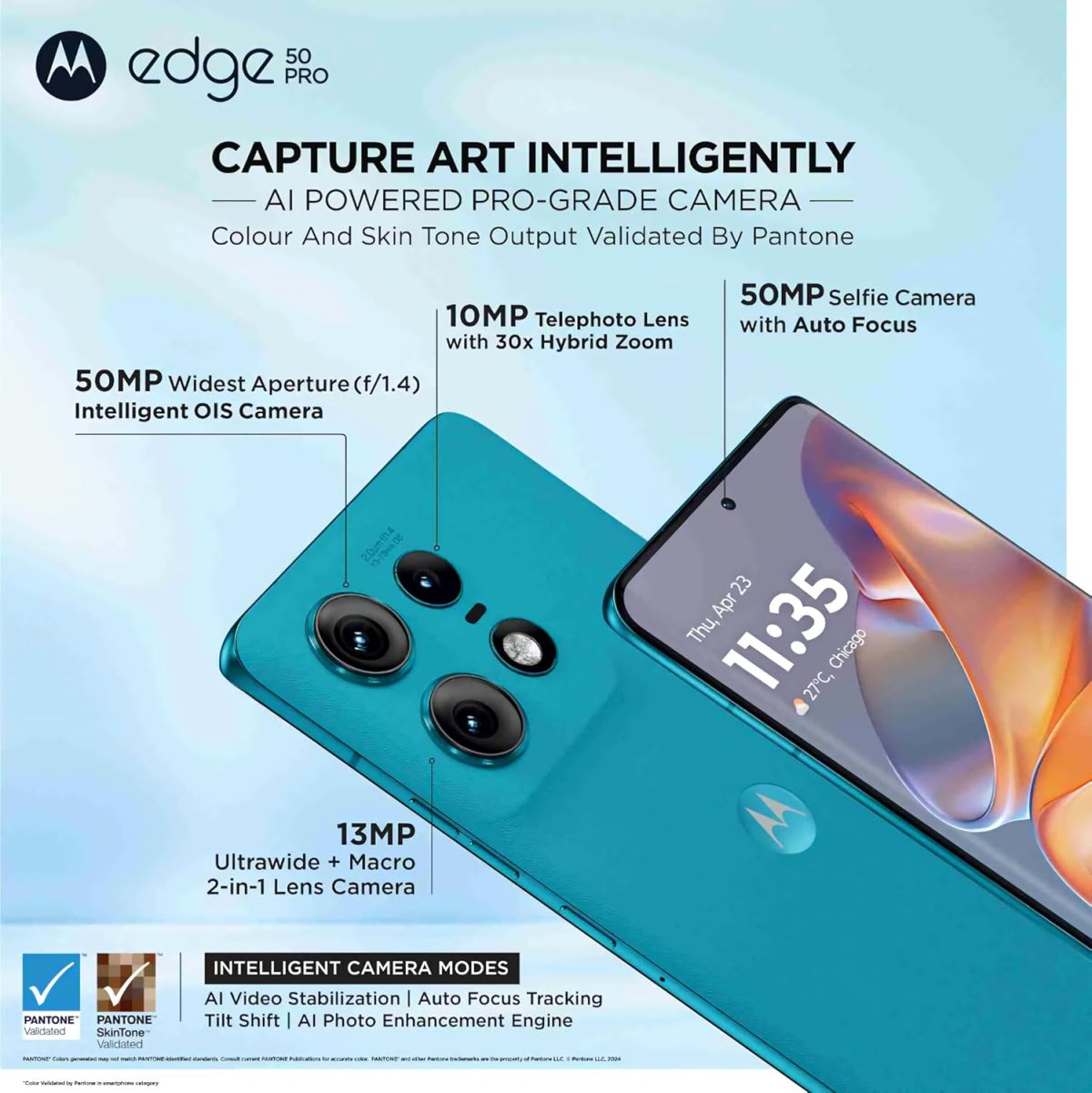 Motorola Edge 50 Pro 5G with 125W Charger (Caneel Bay, 12GB RAM, 256GB Storage) - Image 7