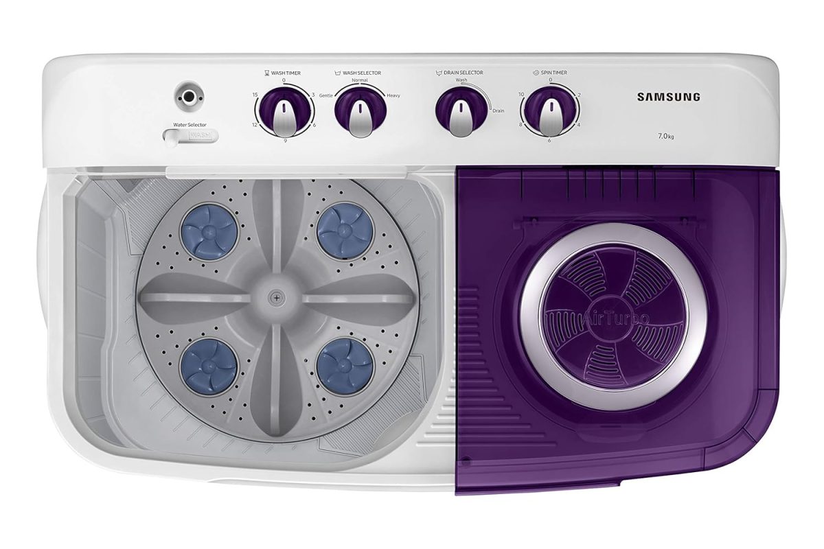 Samsung 7 Kg Inverter 5 Star Semi-Automatic Top Load Washing Machine Appliance, Top Load (WT70M3200HL/TL, Light Grey, Air turbo drying) - Image 5